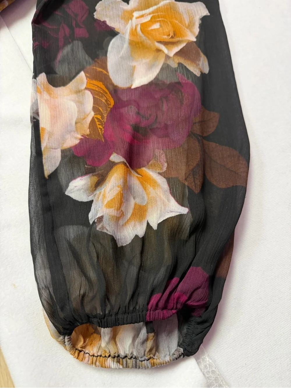 Calvin Klein Women’s Size 14 Floral Chiffon Long Sleeve Fit & Flare Dress